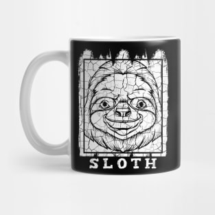 Vintage Sloth Face Lazy Retro Style Mug